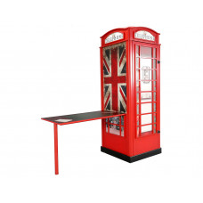 Dulap cu birou - 2în1 - cabină telefonică - roșu Preview