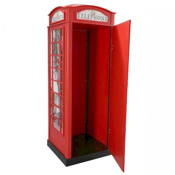 Dulap cu birou - 2în1 - cabină telefonică - roșu