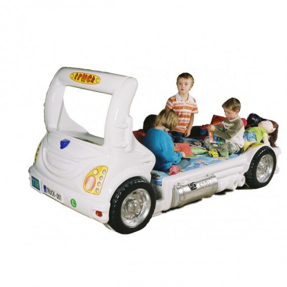Pat pentru copii Camion Inlea4Fun - alb