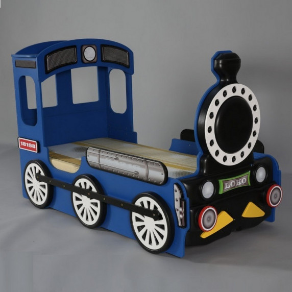 Pat pentru copii - locomotivă - albastru - Inlea4Fun