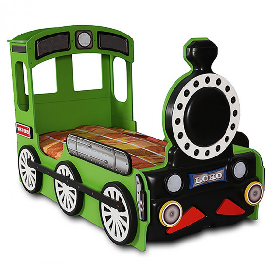 Pat pentru copii - locomotivă - verde - Inlea4Fun