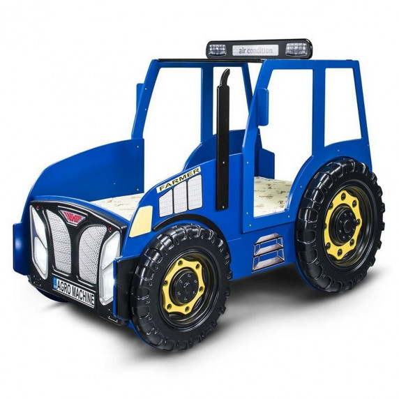 Pat pentru copii - tractor - albastru - Inlea4Fun