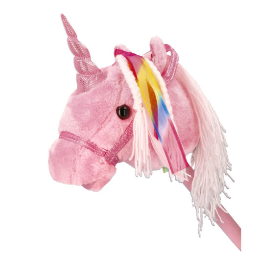 Băț de călărit din pluș - unicorn - roz