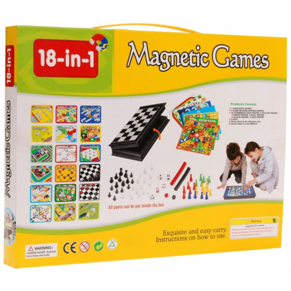 Joc de societate magnetic 18în1 - Inlea4Fun MAGNETIC GAMES