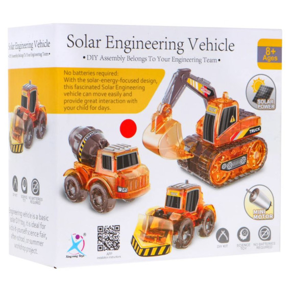 Set vehicule solare de construcții - excavator, betonieră, buldozer - Inlea4Fun SOLAR ENGINEERING VEHICLE