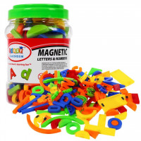 Litere și numere magnetice colorate - 128 buc - Inlea4Fun 