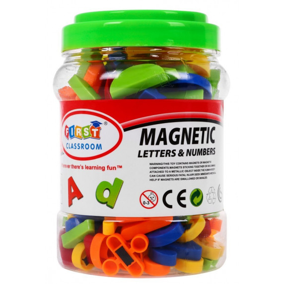 Litere și numere magnetice colorate - 128 buc - Inlea4Fun