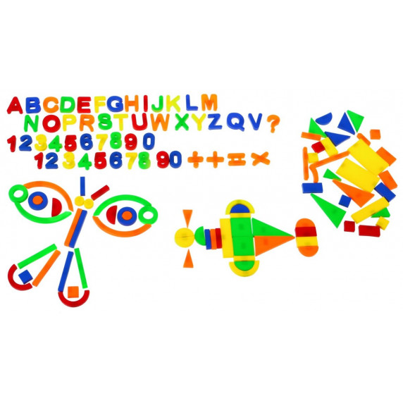 Litere și numere magnetice colorate - 128 buc - Inlea4Fun