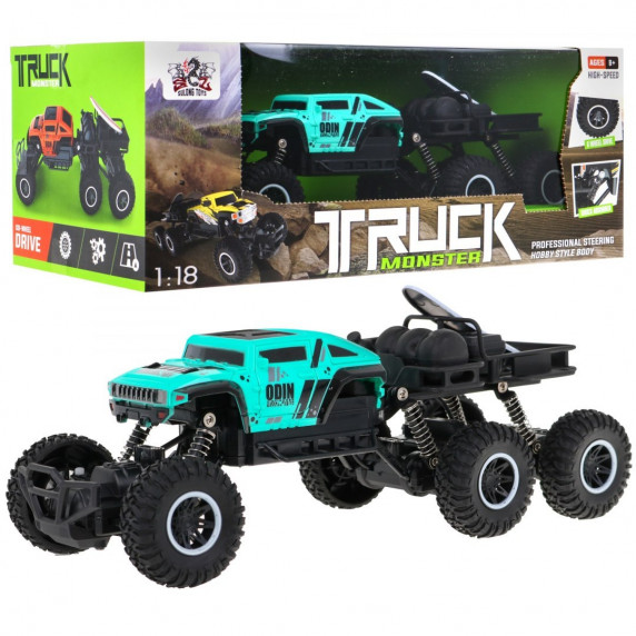 Mașină cu telecomandă - Truck Monster  1:18 - albastru