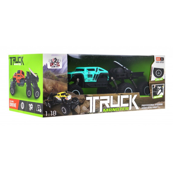 Mașină cu telecomandă - Truck Monster  1:18 - albastru