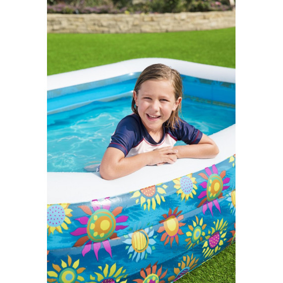 Piscină gonflabilă pentru copii - 229x152x56 cm - BESTWAY 54120 - model floral