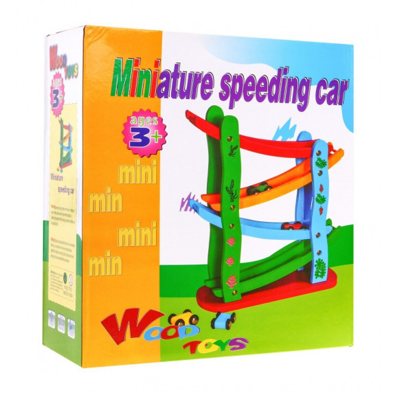 Set pistă din lemn cu mașinuțe - Speeding Cars