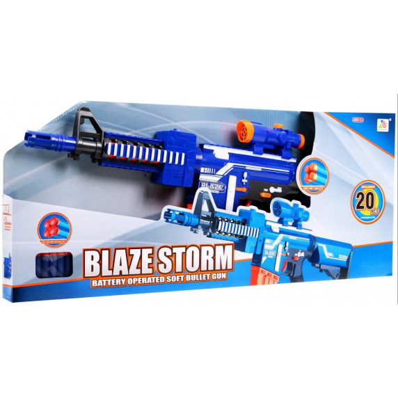 Mitralieră pentru copii cu bile de spumă - albastru - BLAZE STORM ZC7054