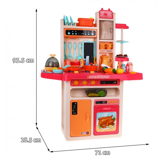 Bucătărie pentru copii din plastic, cu robinet funcțional, plită, cuptor, Modern Kitchen Inlea4Fun