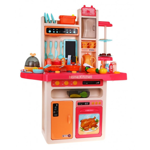 Bucătărie pentru copii din plastic, cu robinet funcțional, plită, cuptor, Modern Kitchen Inlea4Fun