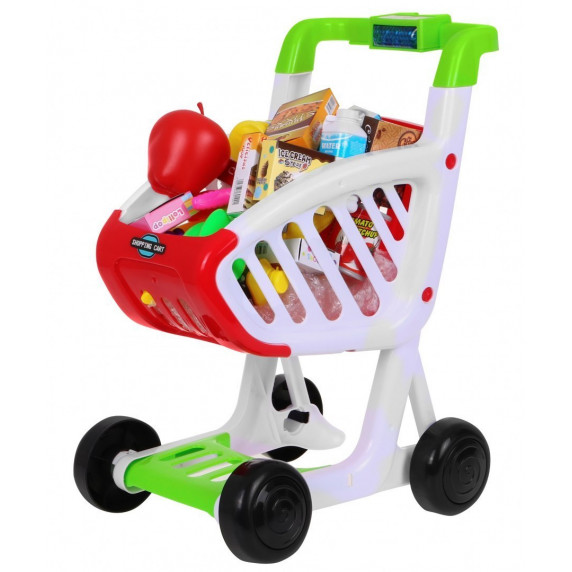 Coș de cumpărături pentru copii cu alimente - Inlea4Fun KIDS SUPERMARKET