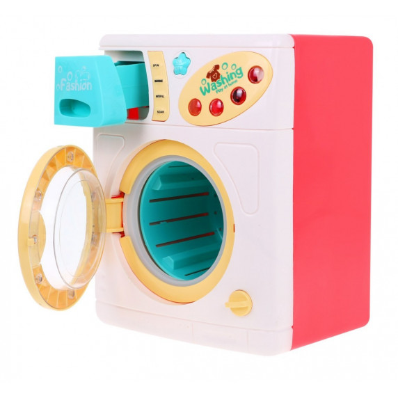 Mașină de spălat pentru copii, funcțională, cu efecte sunet, roz Inlea4Fun