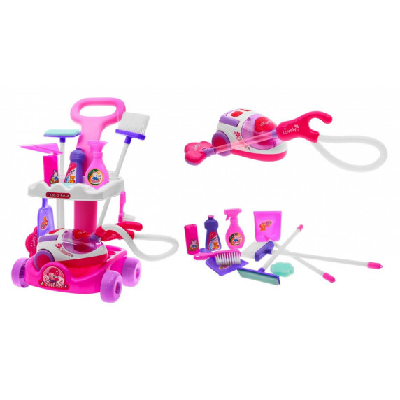 Set de curățenie pentru copii cu multe accesorii, Magical Inlea4Fun - roz-alb