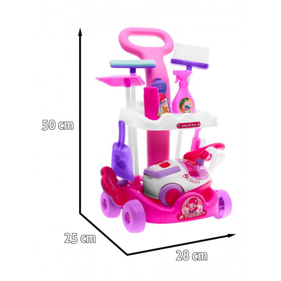 Set de curățenie pentru copii cu multe accesorii, Magical Inlea4Fun - roz-alb