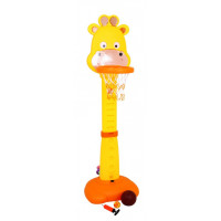 Set baschet pentru copii, formă de girafă, reglabilă, cu accesorii Inlea4fun  