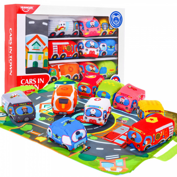 Covor de jucărie oraș cu mașini Inlea4Fun