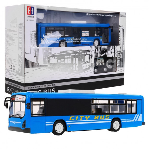 Autobuz cu telecomandă 1:20 - albastru - Inlea4Fun