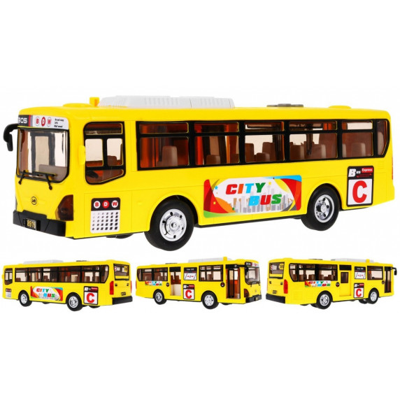 Autobuz de jucărie - galben - Inlea4Fun CITYBUS