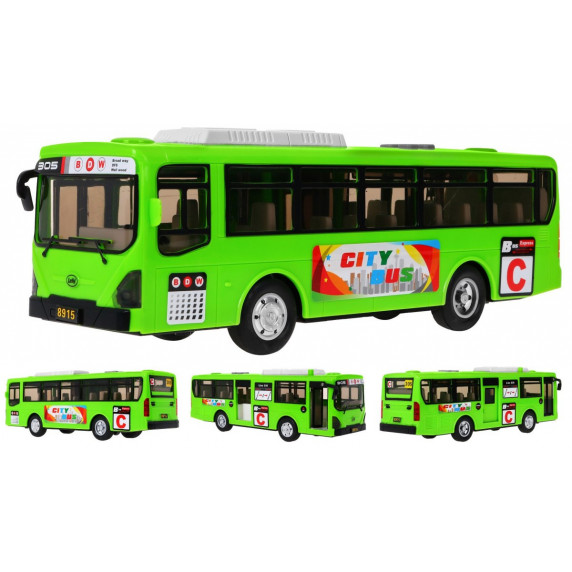 Autobuz de jucărie - verde - Inlea4Fun CITYBUS