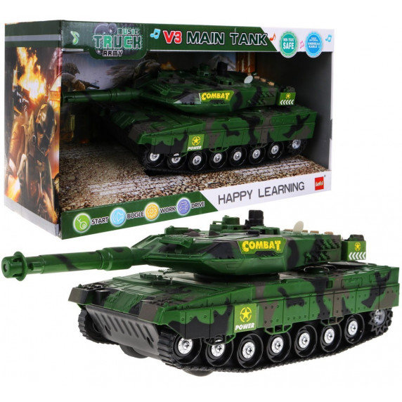 Tanc de jucărie - verde - Inlea4Fun Main Tank Combat