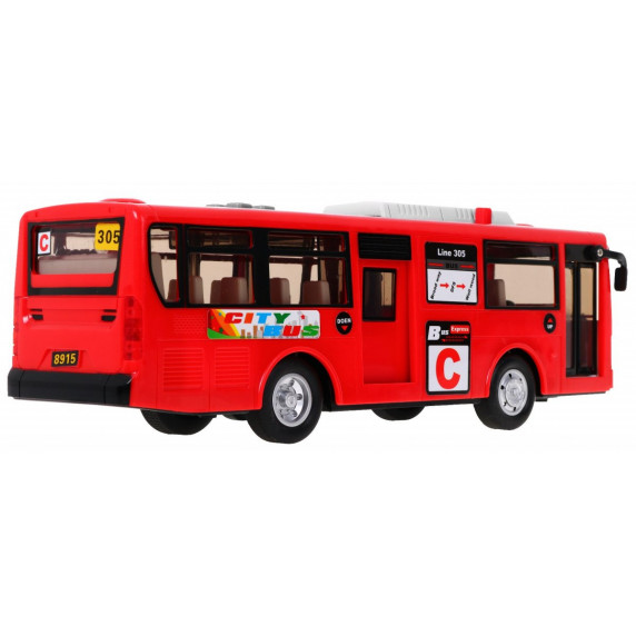 Autobuz de jucărie - roșu - Inlea4Fun CITYBUS