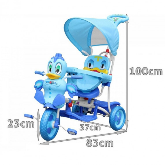 Tricicletă pentru copii- rață - albastru - Inlea4Fun