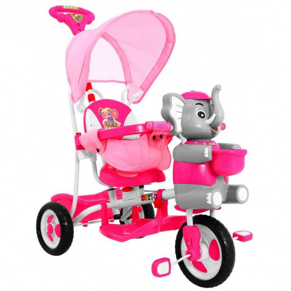 Tricicletă pentru copii - elefant - roz - Inlea4Fun Happy Elephant