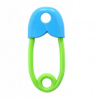 Jucărie zornăitoare bebe - ac de siguranță - Rappa - albastru/verde 