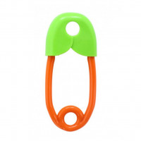 Jucărie zornăitoare bebe - ac de siguranță - Rappa - portocaliu/verde 