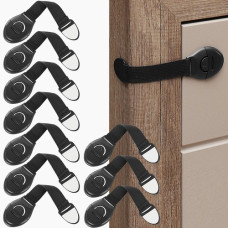 Set siguranță - incuietoare pentru dulapuri, 10 buc - negru Preview
