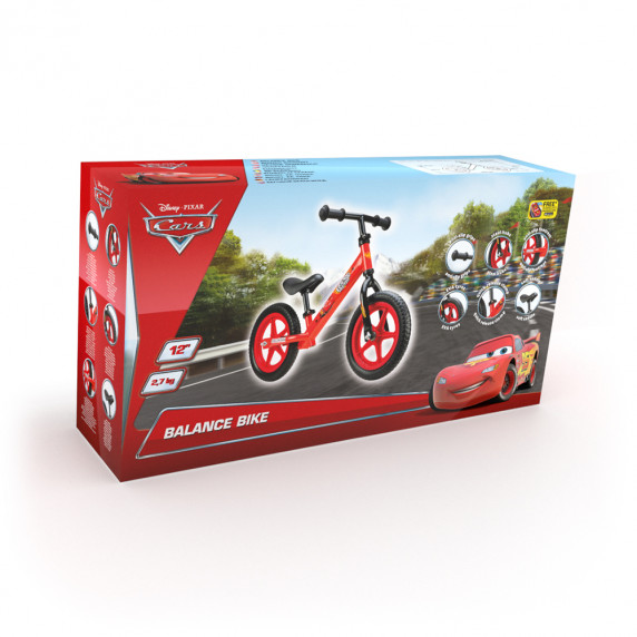 Bicicletă fără pedale - Disney Cars 12" - roșu