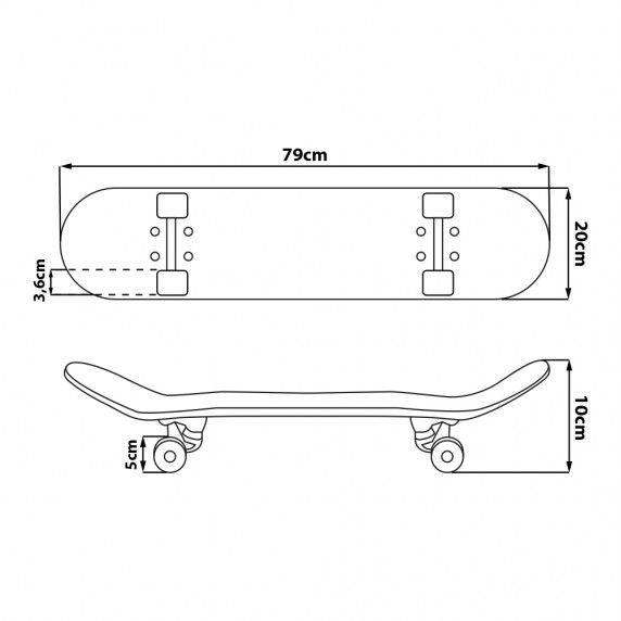 Skateboard din lemn - 79x20x10 cm VENOM Logo