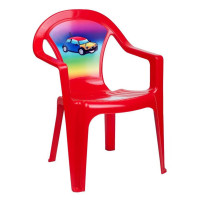 Scaun pentru copii din plastic - roșu - mașină 
