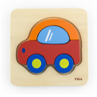 Jucărie cu forme din lemn - VIGA - mașină 
